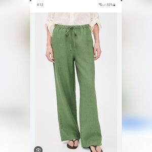 Nation Ltd Small Pants Lucia Green 100% Linen Pants